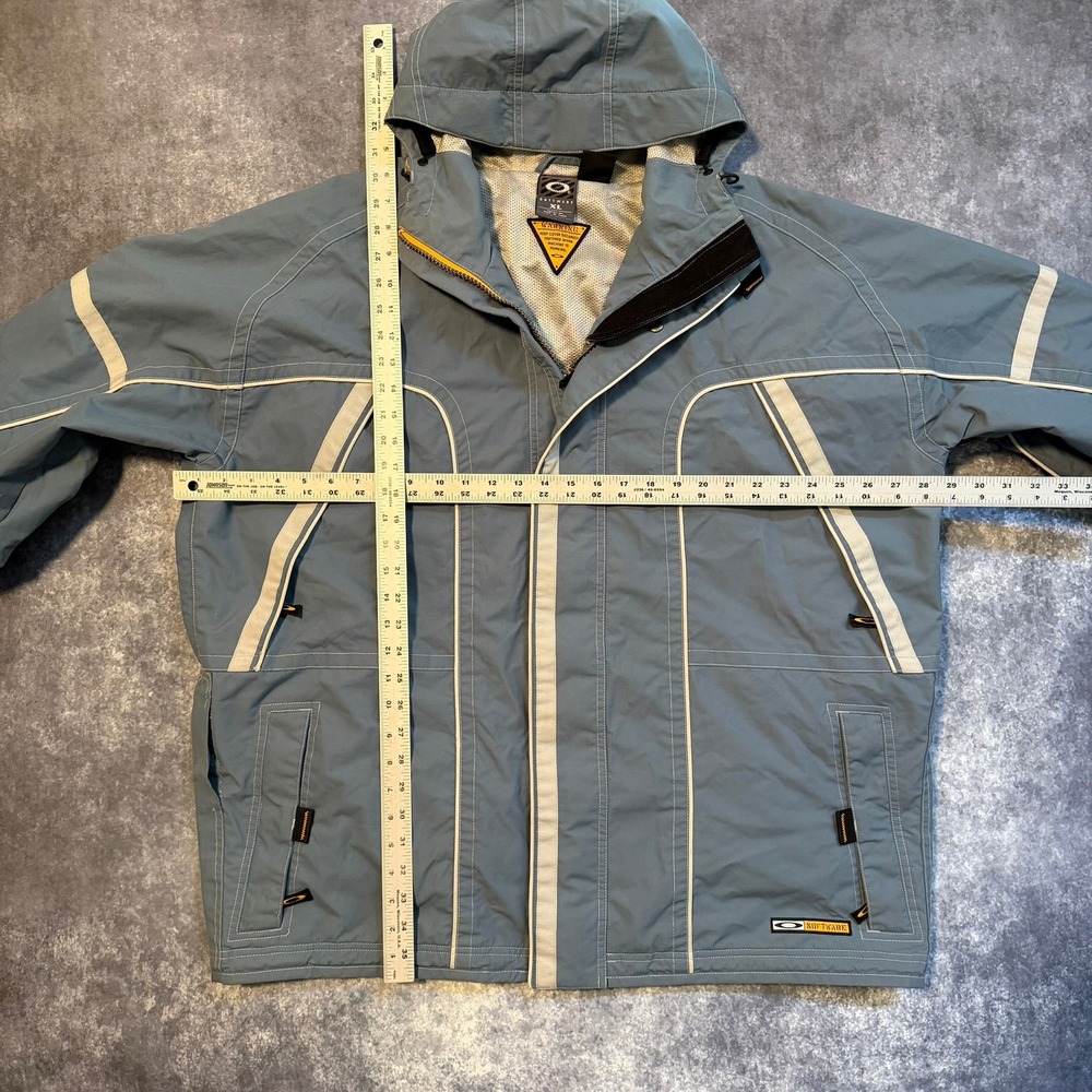 Vintage Oakley Software Mens XL Blue Hooded Shell Jacket Gorpcore Y2K Utility - Picture 8 of 14